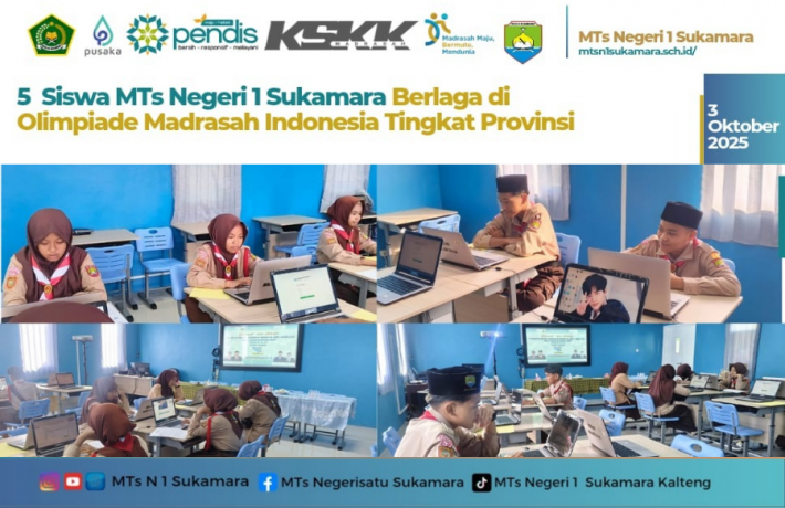 5 Siswa MTs Negeri 1 Sukamara Berlaga di olimpiade Madrasah Indonesia tingkat Provinsi